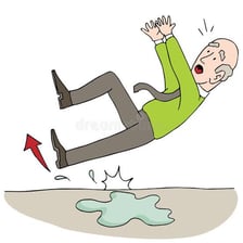An illustration of one person quietly moving past another.