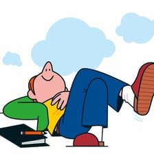 An illustration depicting an idle or disreputable person.