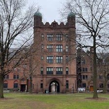 A view of Yale University campus architecture.