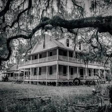 An old abandoned house suggesting something that once existed.