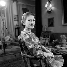 Portrait of opera singer Maria Callas.