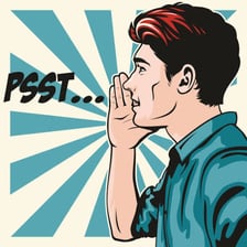 An illustration of someone quietly trying to get another person’s attention.