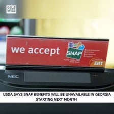 A food-assistance card and informational materials associated with the USDA