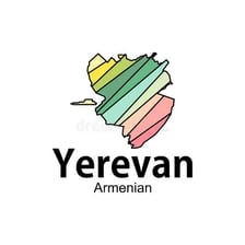 Map of Armenia with Yerevan identified