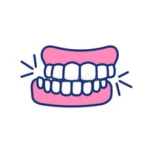 An illustration of a person clenching or grinding their teeth.