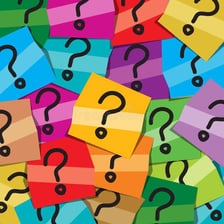 An illustration filled with question marks representing inquiries about reasons.