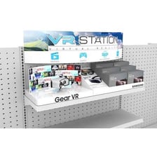 Premium products arranged on a top shelf
