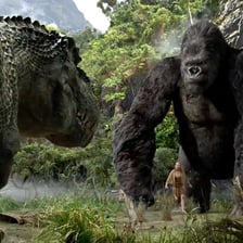 A depiction of King Kong as a giant gorilla.