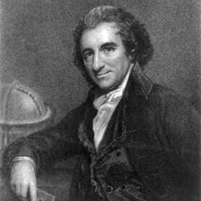 Portrait of American patriot and writer Thomas Paine.