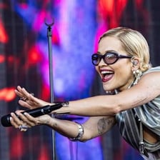 Rita Ora performing at a live music event