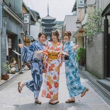 Person dressed in a traditional Japanese kimono