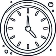 A clock representing the passage of time up to a deadline.