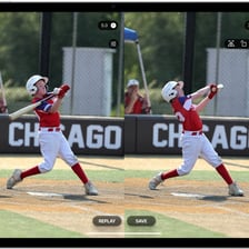 Illustration of a sports replay being shown in slow motion