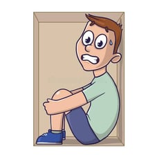 Illustration of a person enclosed inside a room