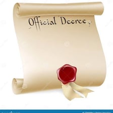 A formal official document bearing a seal.