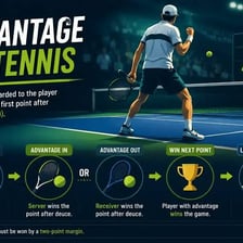 A tennis scoreboard showing advantage in