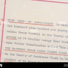 A property title deed document