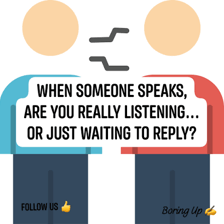 A person speaking at length to another listener.