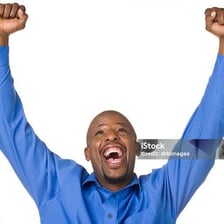 An excited person showing eagerness