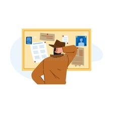 A detective revealing that a deception has been uncovered.