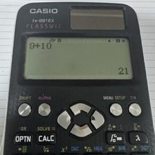 A person recalculating a numerical total.