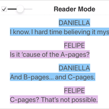 A script page with an actor’s line highlighted