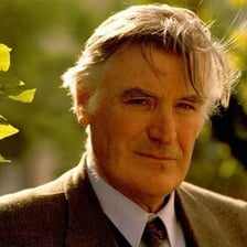 A portrait of poet Ted Hughes
