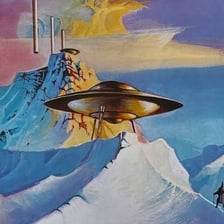 A science-fiction illustration of extraterrestrial visitors