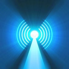 An antenna sending out radio waves