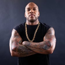 Portrait of rapper Flo Rida performing.