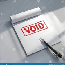 A legal document shown as void or annulled.