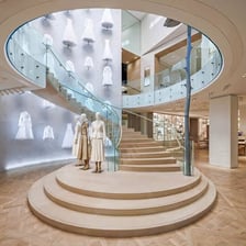 Interior view of a large retail department store