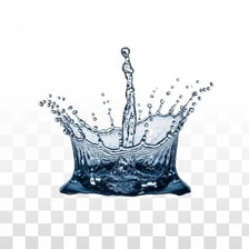 A wet impact producing a broad splash on a surface.