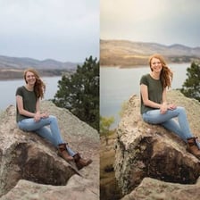 A before-and-after comparison showing an enhanced image