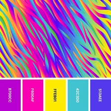A palette of vivid fluorescent neon colors