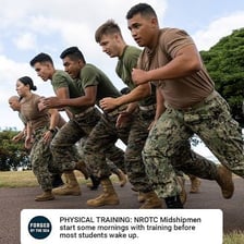 College NROTC midshipmen participating in military training