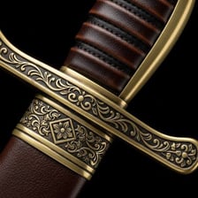 Close-up of a sword’s hilt and handle