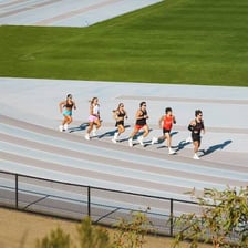 A runner moving quickly during a sprint.