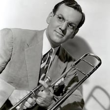 A historical portrait of bandleader Glenn Miller.