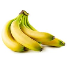 A bunch of ripe yellow Cavendish bananas.