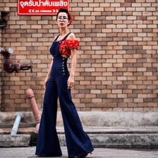 A pair of vintage denim dungarees.
