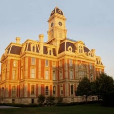A county courthouse serving as the seat of local government