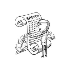 A speaker giving an excessively long explanation
