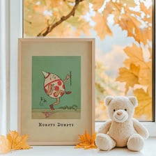 An illustration of Humpty Dumpty sitting on a wall