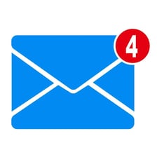 An email inbox showing a newly received unread message
