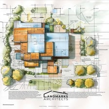 A site plan showing where a building is positioned.
