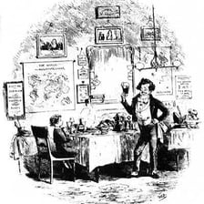 An illustration or book cover depicting David Copperfield from Charles Dickens’s novel.