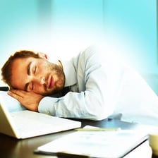 A person resting during a break from work