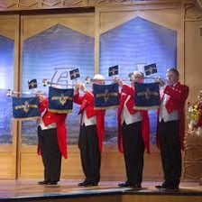 Brass musicians performing a bright ceremonial fanfare