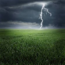 Dark thunderstorm clouds associated with rolling thunder